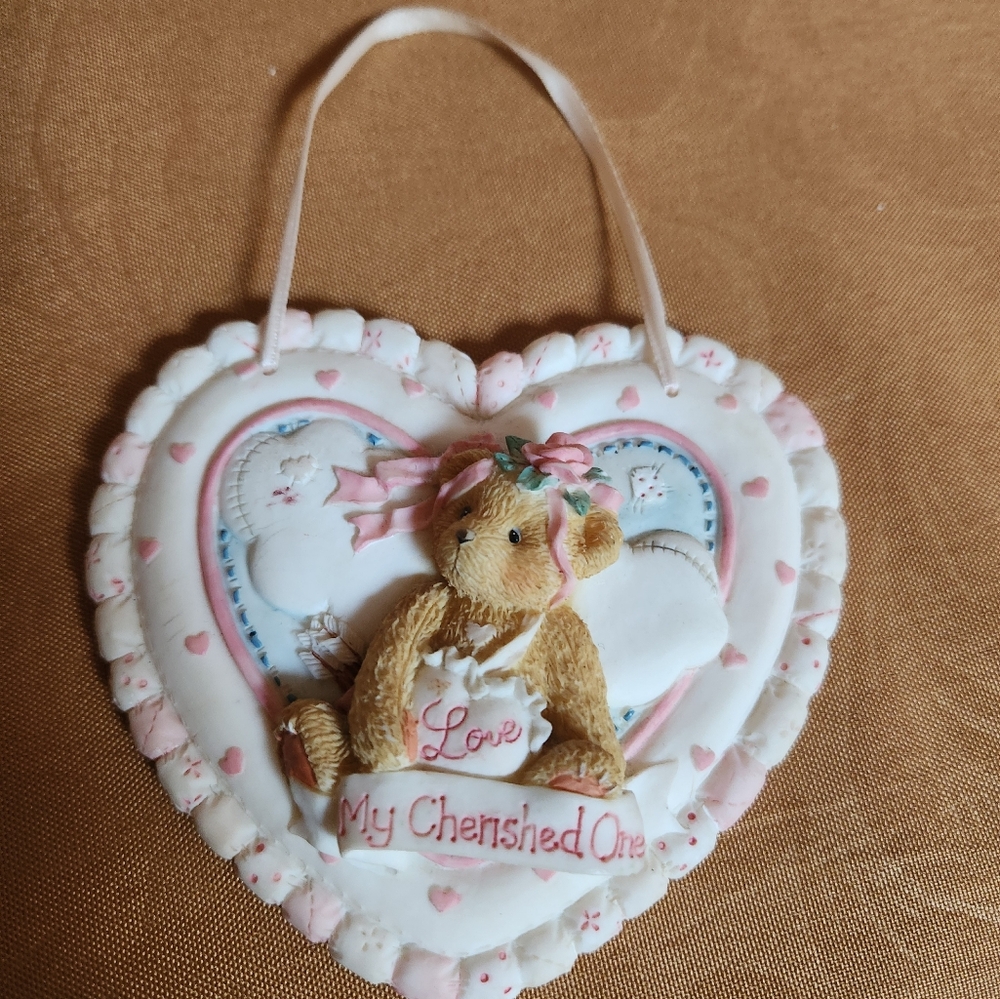 Vintage Cherished Teddies - Heart Shaped Plaque - 104116M - My Cherished One.